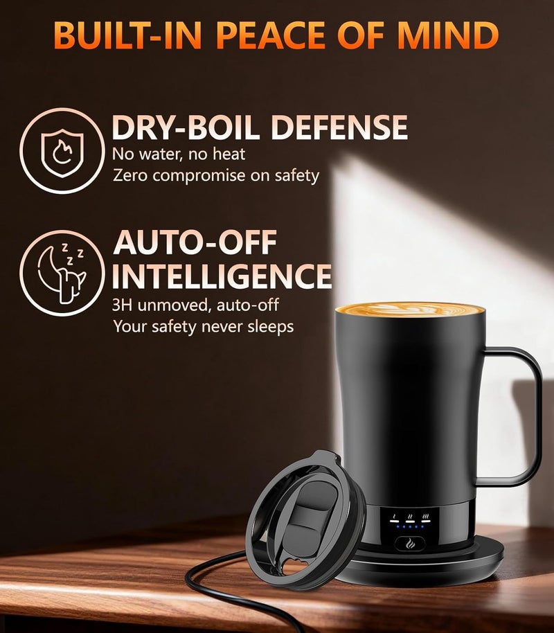 PUSEE Self-Heating Coffee Mug, 14oz Heated Coffee Mug Rechargeable - Temperature Control Cup Keep Drinks Hot, Smart Cup Great Gift for Women & Slow Sippers - Image 5